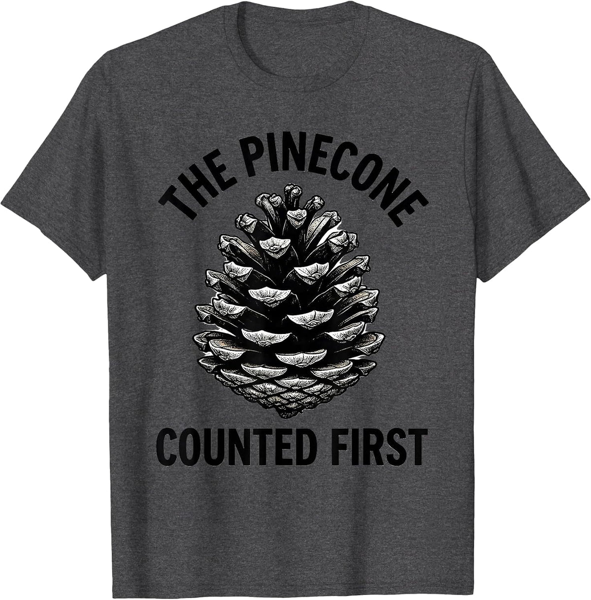 The Pinecone Counted First Math Enthusiast Sacred Geometry T-Shirt - Dark Heather Grey