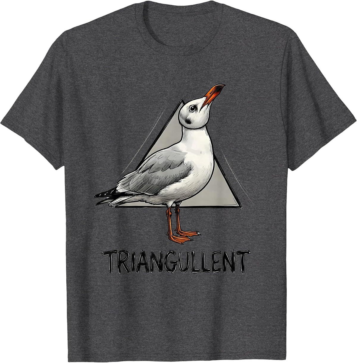 Triangullent Funny Bird Pun Math Teacher Geometry Humor T-Shirt - Dark Heather Grey