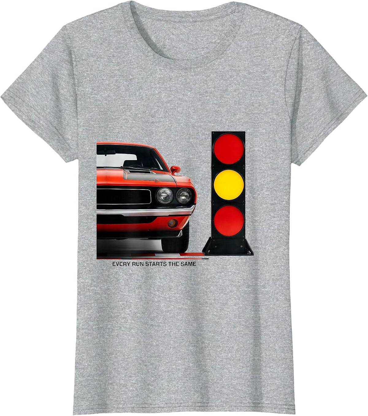 Every Run Starts The Same Vintage Retro Car Racing T-Shirt - Heather Grey