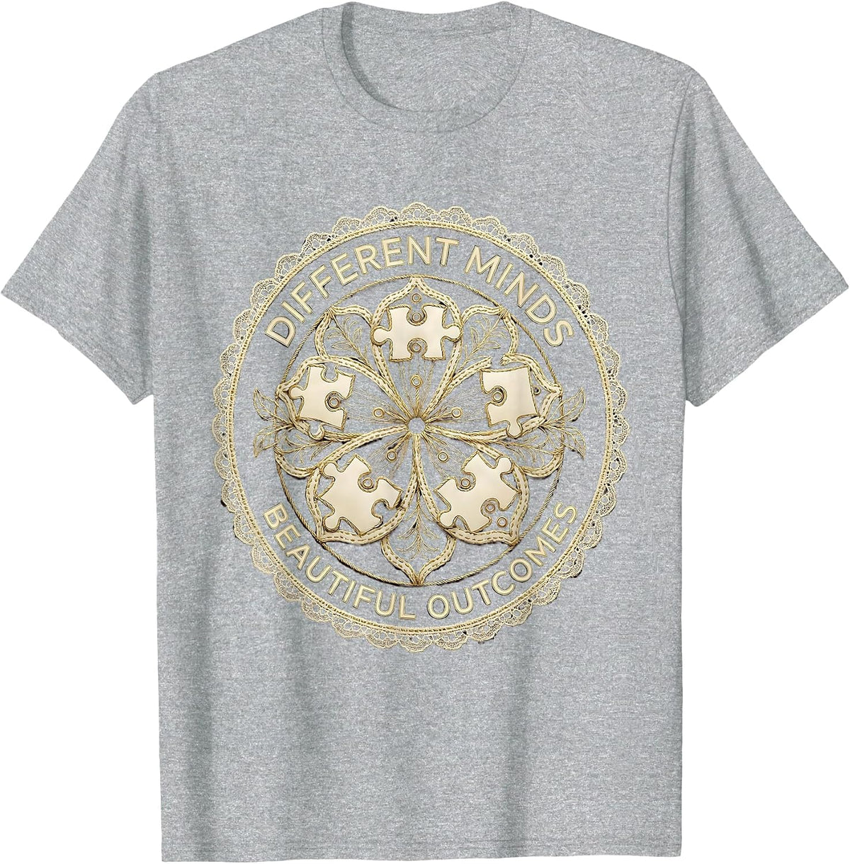 Men's Different Minds Beautiful Outcomes Special Ed Teacher T-Shirt - Heather Grey