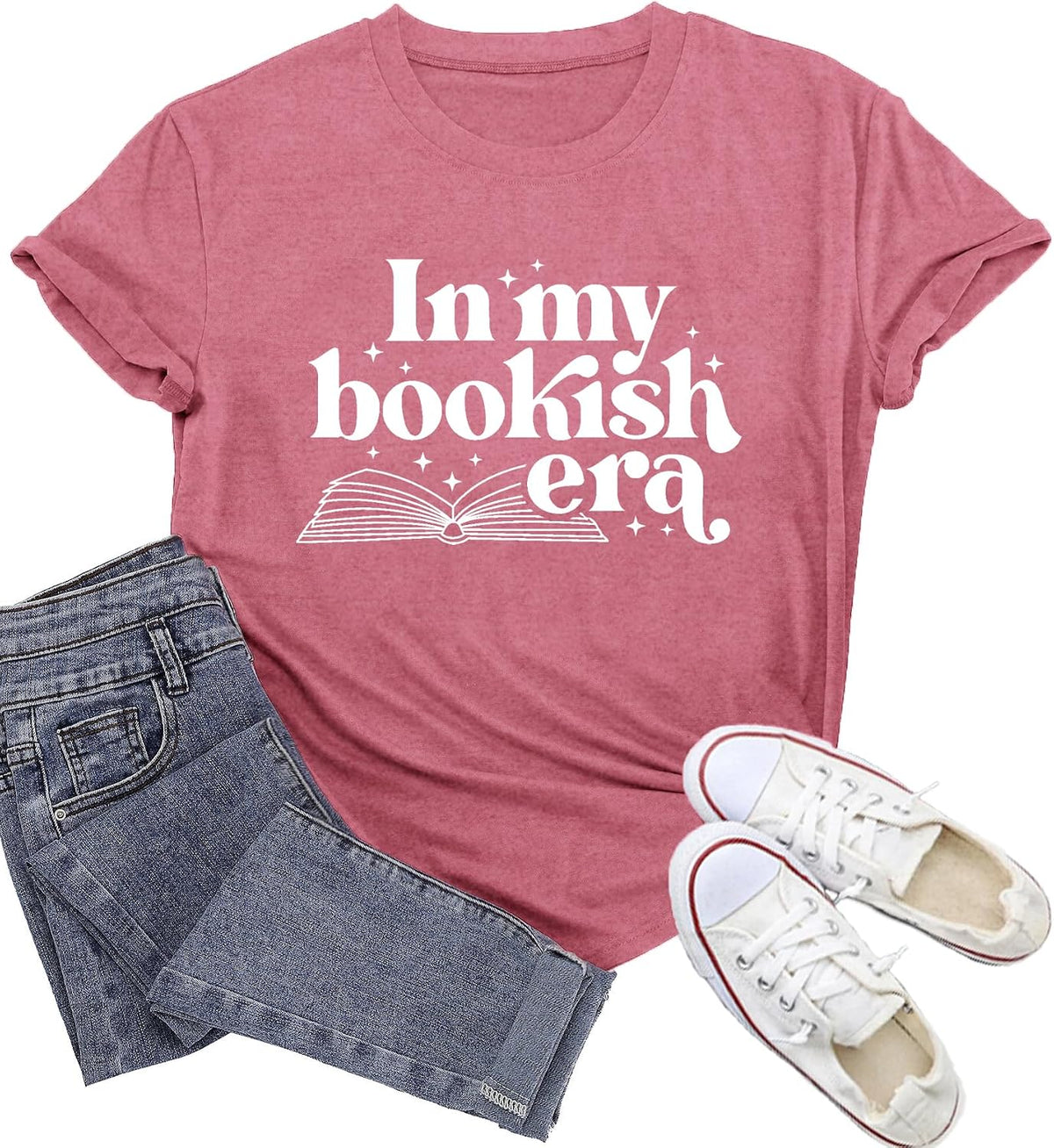 Reading Shirts for Teachers in My Bookish Era T-Shirt Reading Book Lover Gifts Tee Tops - Pink