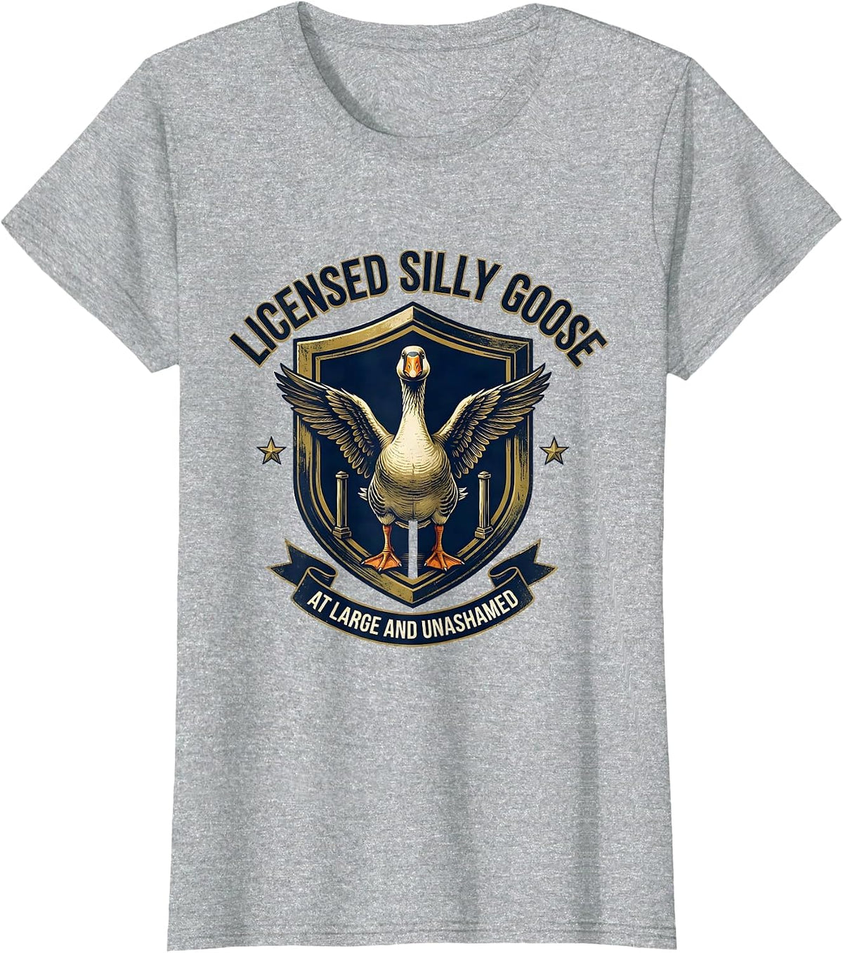 Licensed Silly Goose, At Large And Unashamed Funny T-Shirt - Heather Grey