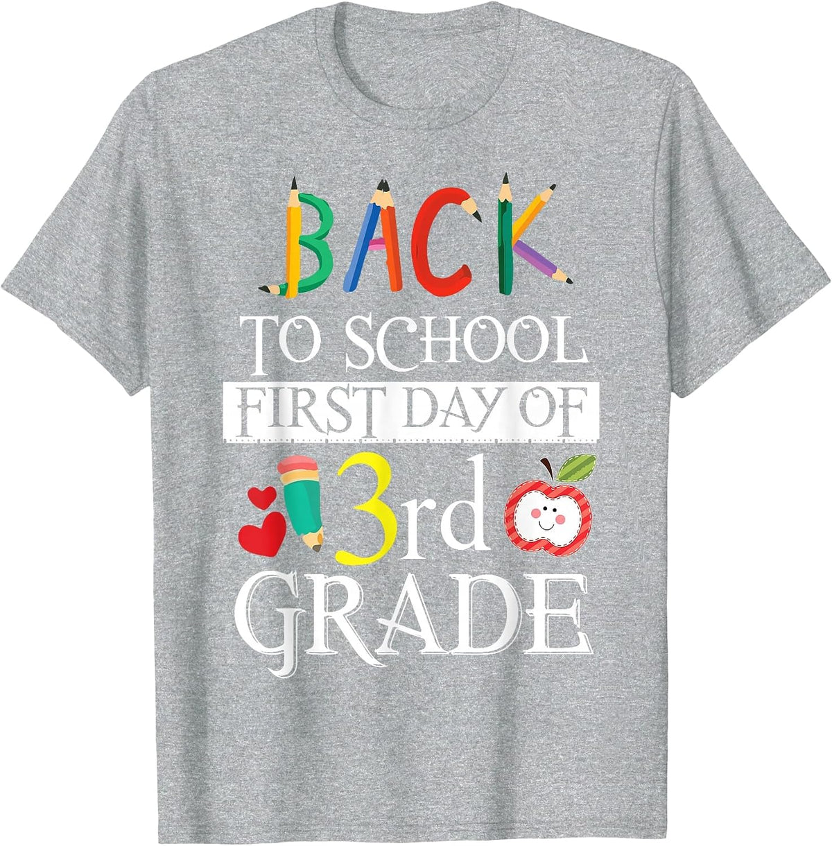 3rd Grade Shirt Back to School First Day of 3rd Grade Shirt T-Shirt - Heather Grey