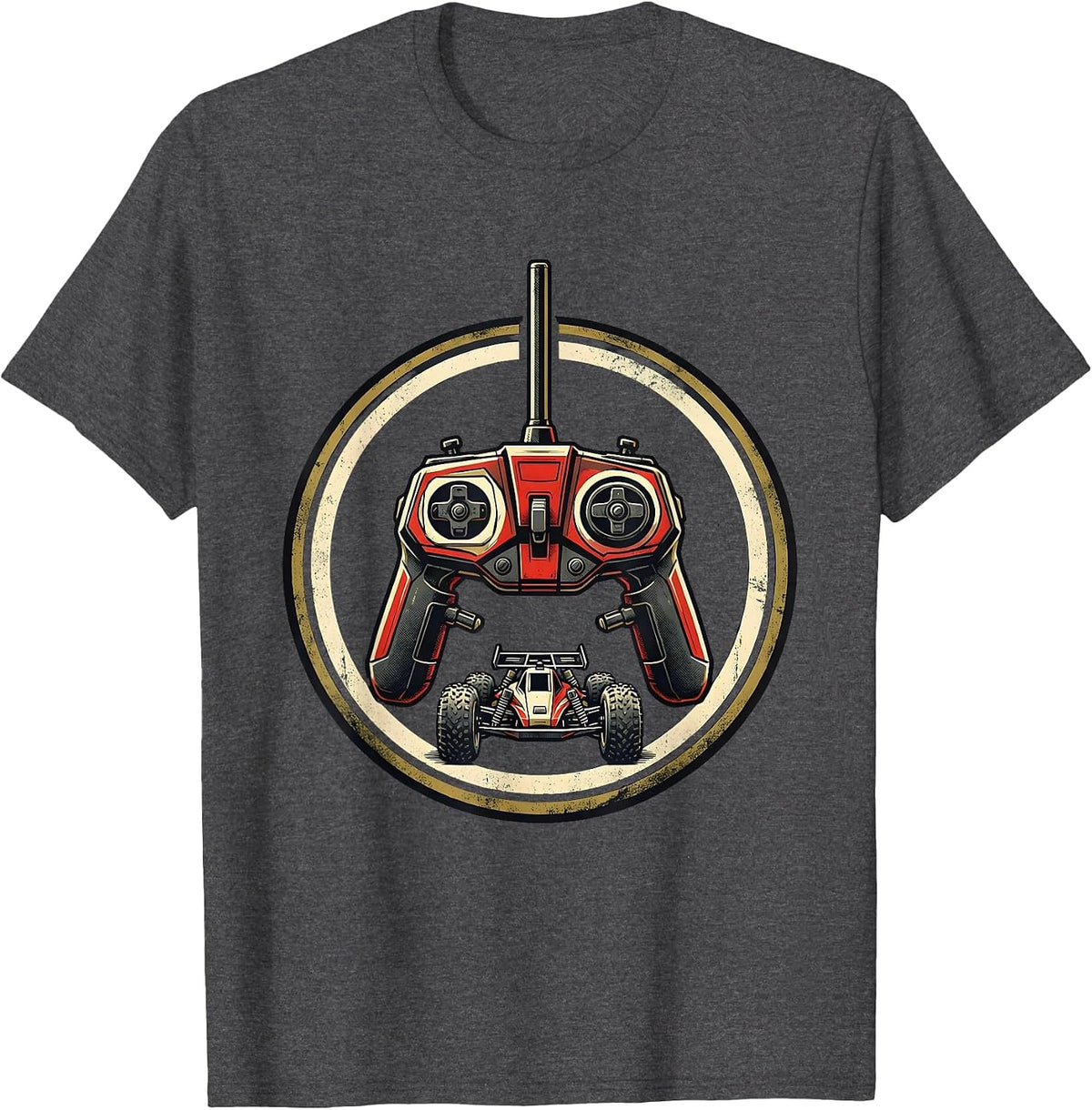 Men's RC Transmitter Racing Buggy Enthusiast Patriot T-Shirt - Dark Heather Grey