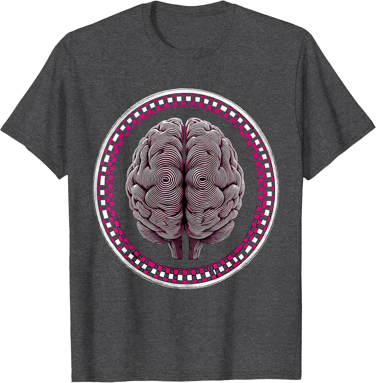 Men's Neurodiversity Rainbow Brain Tangled Threads Art T-Shirt - Dark Heather Grey