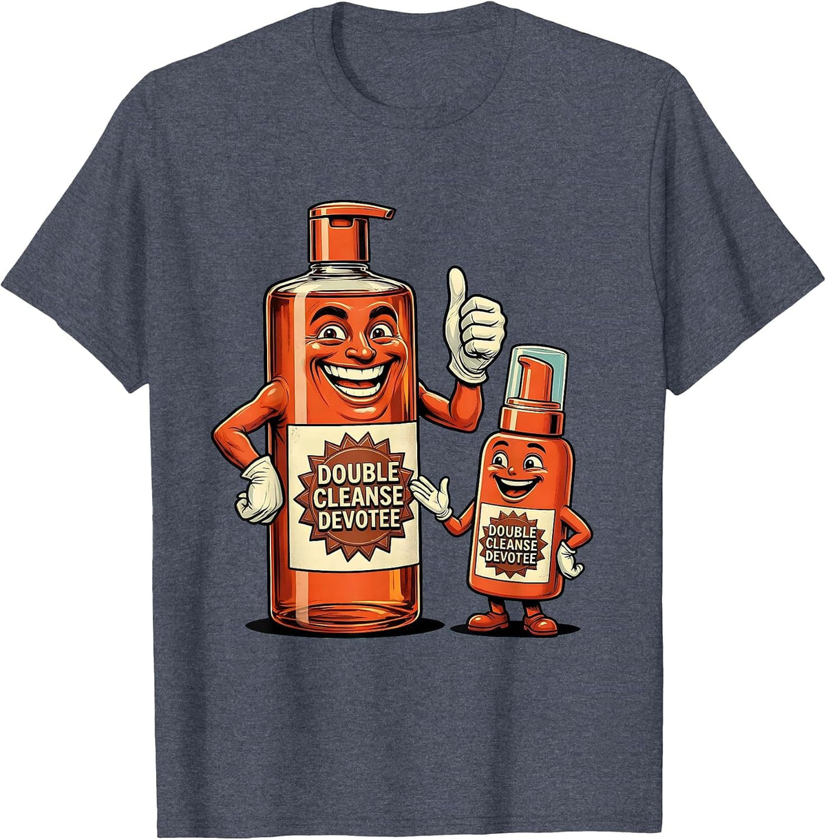 Double Cleanse Devotee K-Beauty Skincare Design T-Shirt - Heather Blue