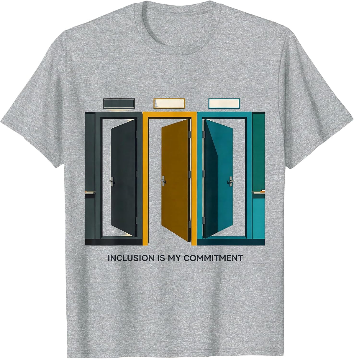Men's Inclusion Is My Commitment Midcentury Modern Special T-Shirt - Heather Grey