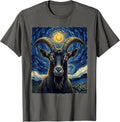 Van Goat Gogh Whimsical Art Meme Pet Lover Gift T-Shirt - Asphalt Grey