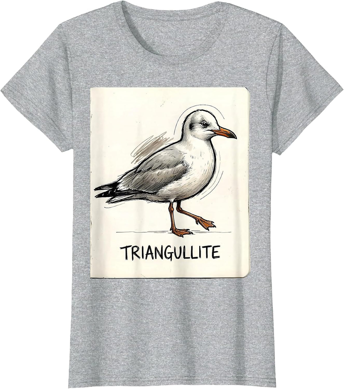 Women's Triangullite Funny Triangle Bird Pun Math Teacher Humor T-Shirt - Heather Grey