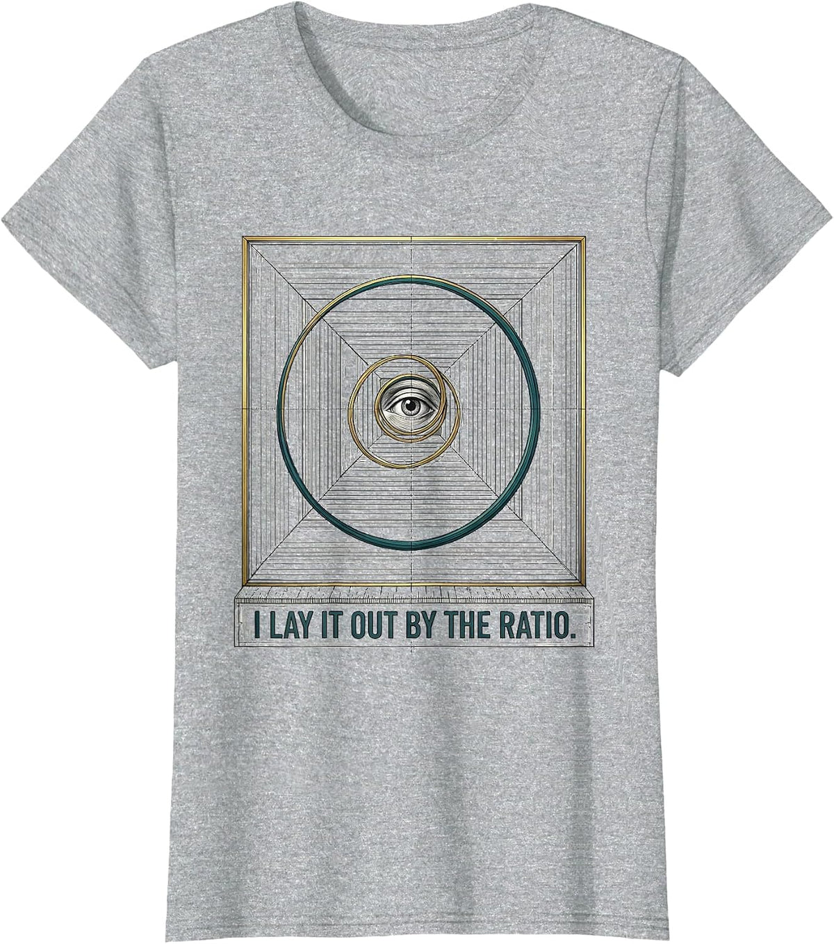 Women's I Lay It Out By The Ratio Math Teacher Sacred Geometry T-Shirt - Heather Grey