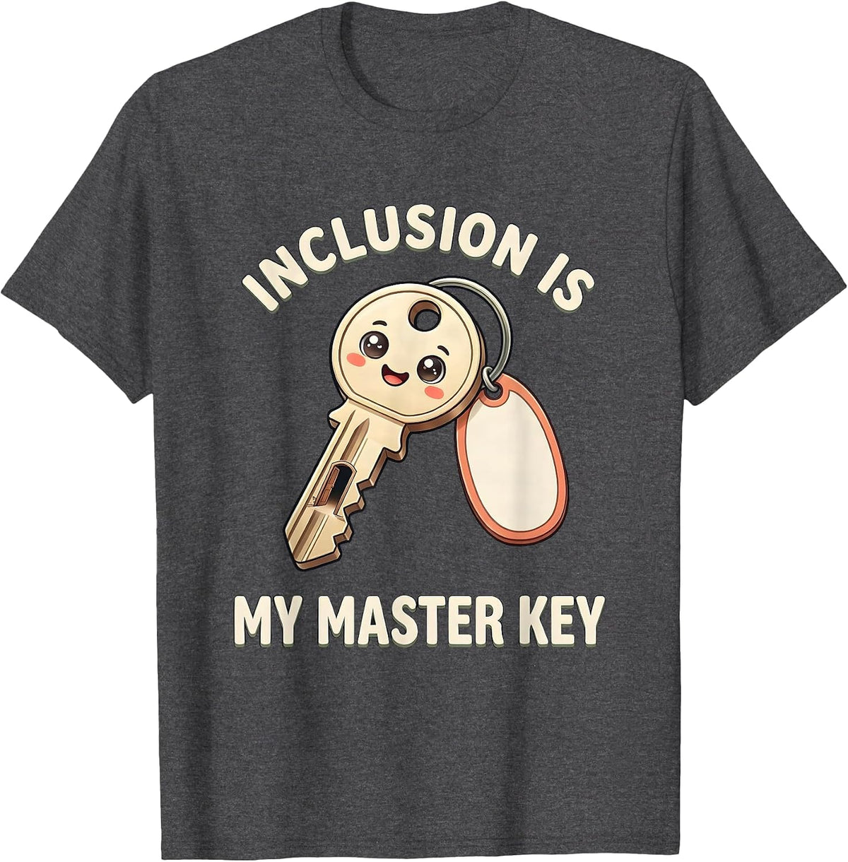 Inclusion Is My Master Key Cute Kawaii Special Education T-Shirt - Dark Heather Grey