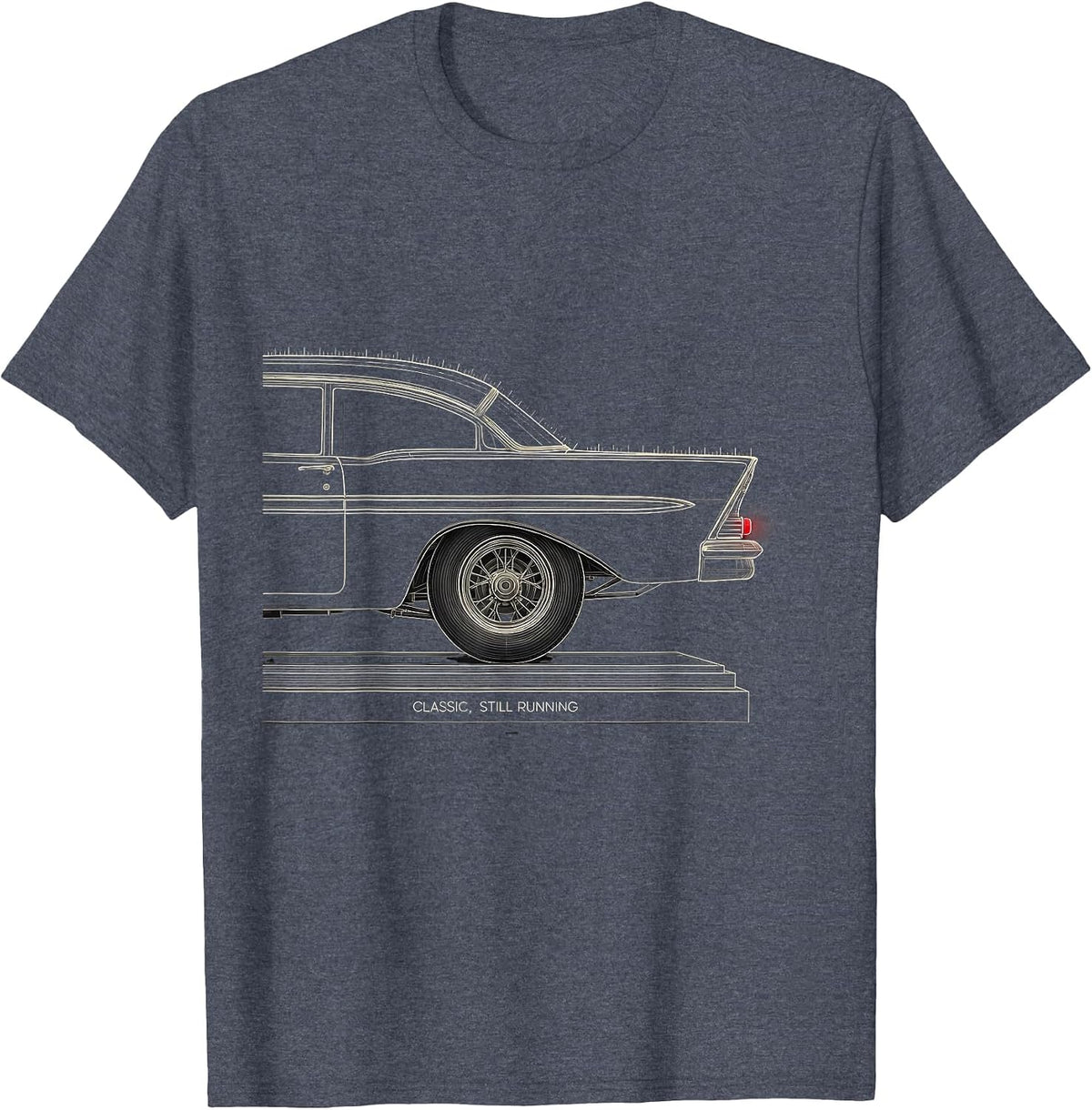 Classic Still Running Vintage Retro Muscle Car Racing T-Shirt - Heather Blue