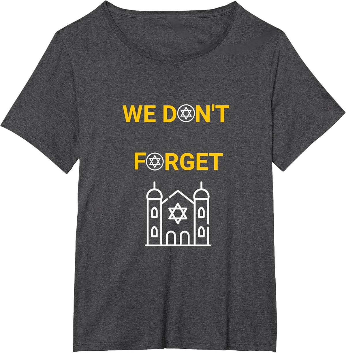 Holocaust Memorial Day Design T-Shirt - Dark Heather Grey