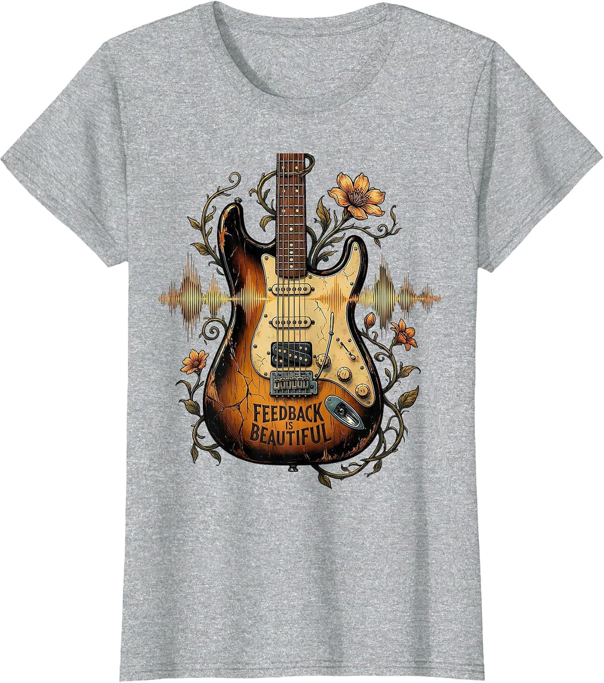 Feedback Is Beautiful Inspirational Design T-Shirt - Heather Grey