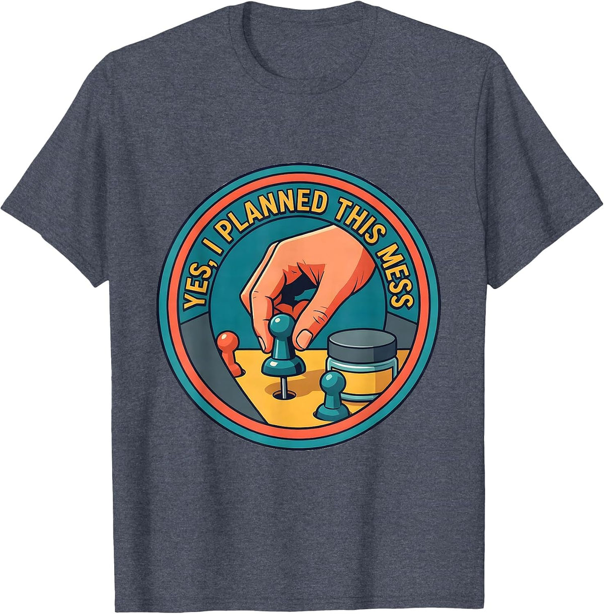 Men's Yes I Planned This Mess Retro Occupational Therapy OT Month T-Shirt - Heather Blue