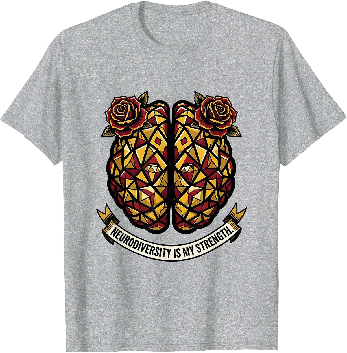 Men's Neurodiversity Is My Strength Autism Design T-Shirt - Heather Grey