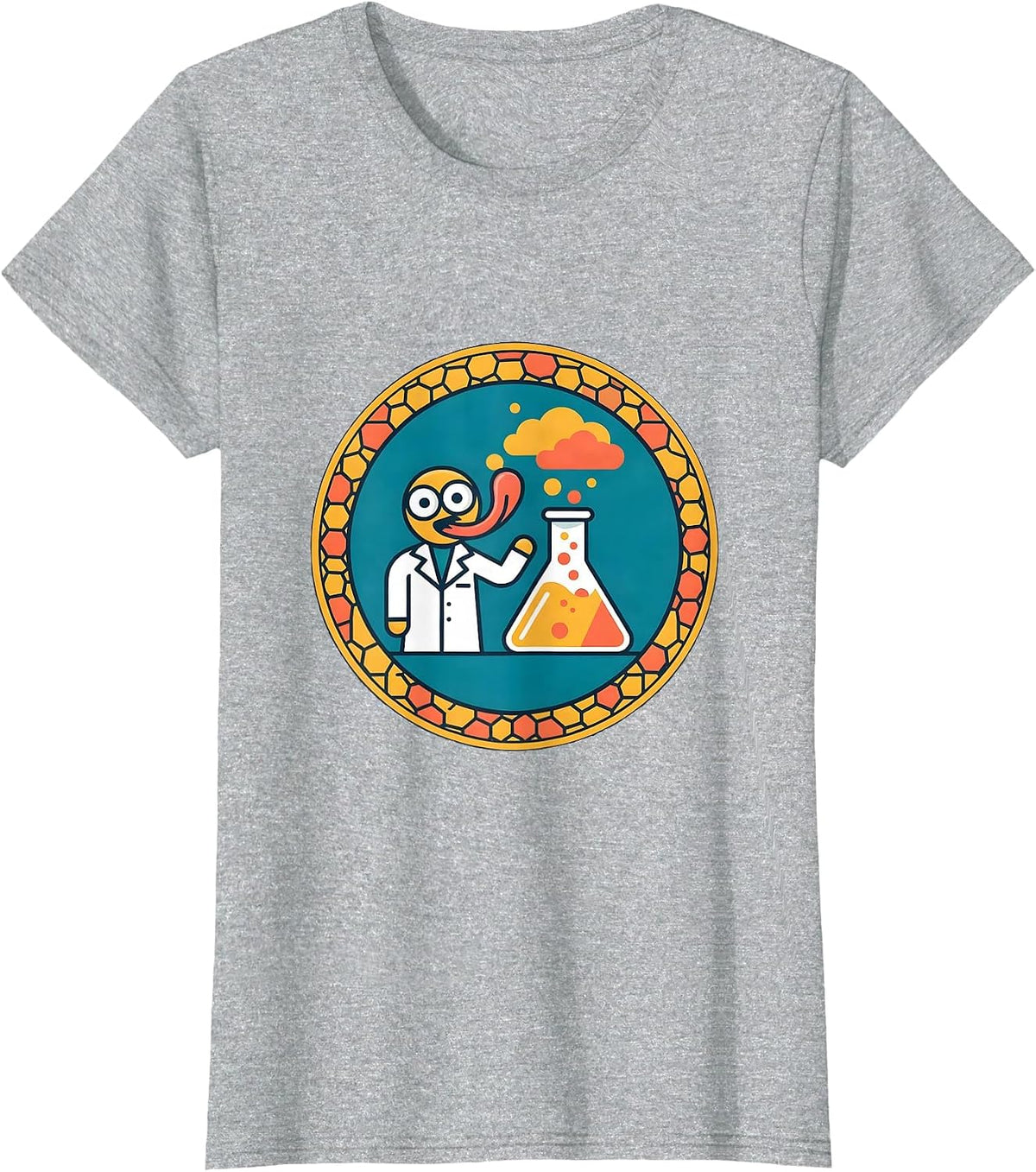 Chemist Lick Periodic Table Science Humor Graphic T-Shirt - Heather Grey