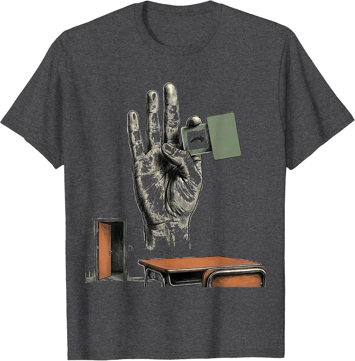ASL Completion Hand SPED Teacher Classroom Inclusion T-Shirt - Dark Heather Grey