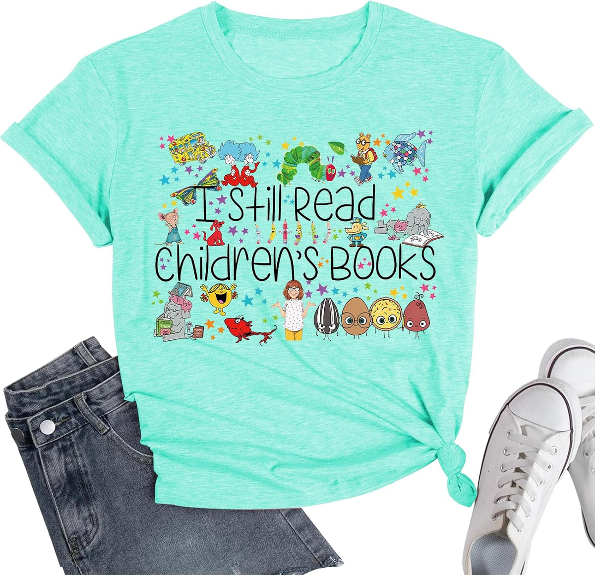 Cat Shirts for Women Butterfly Graphic Tops Dandelion T Shirt Womens Vacation T-Shirt Nature Lover Tee - 29new-cyan