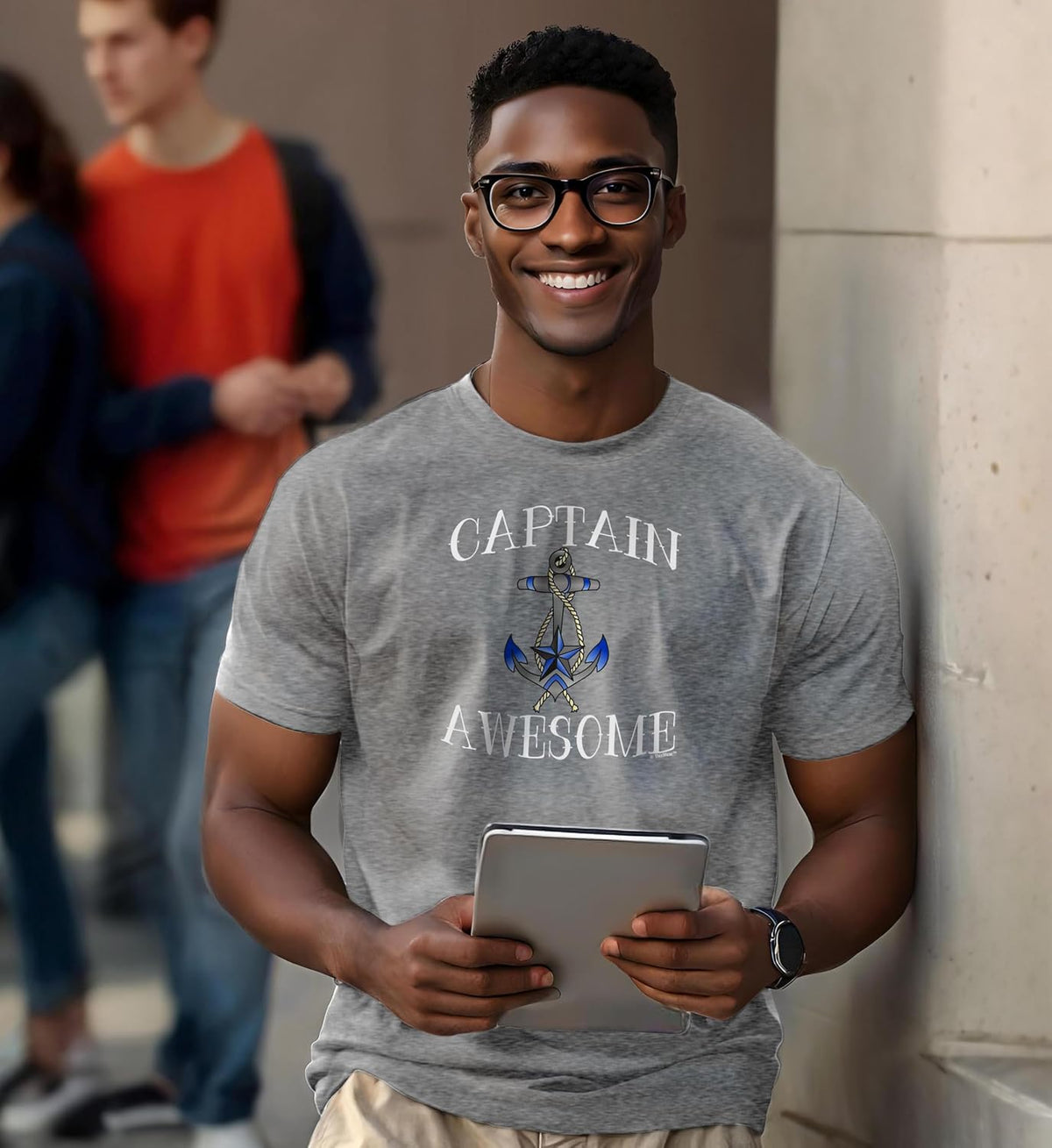 ThisWear Captain Awesome Short Sleeve Unisex T-Shirt [PPP] - size chart