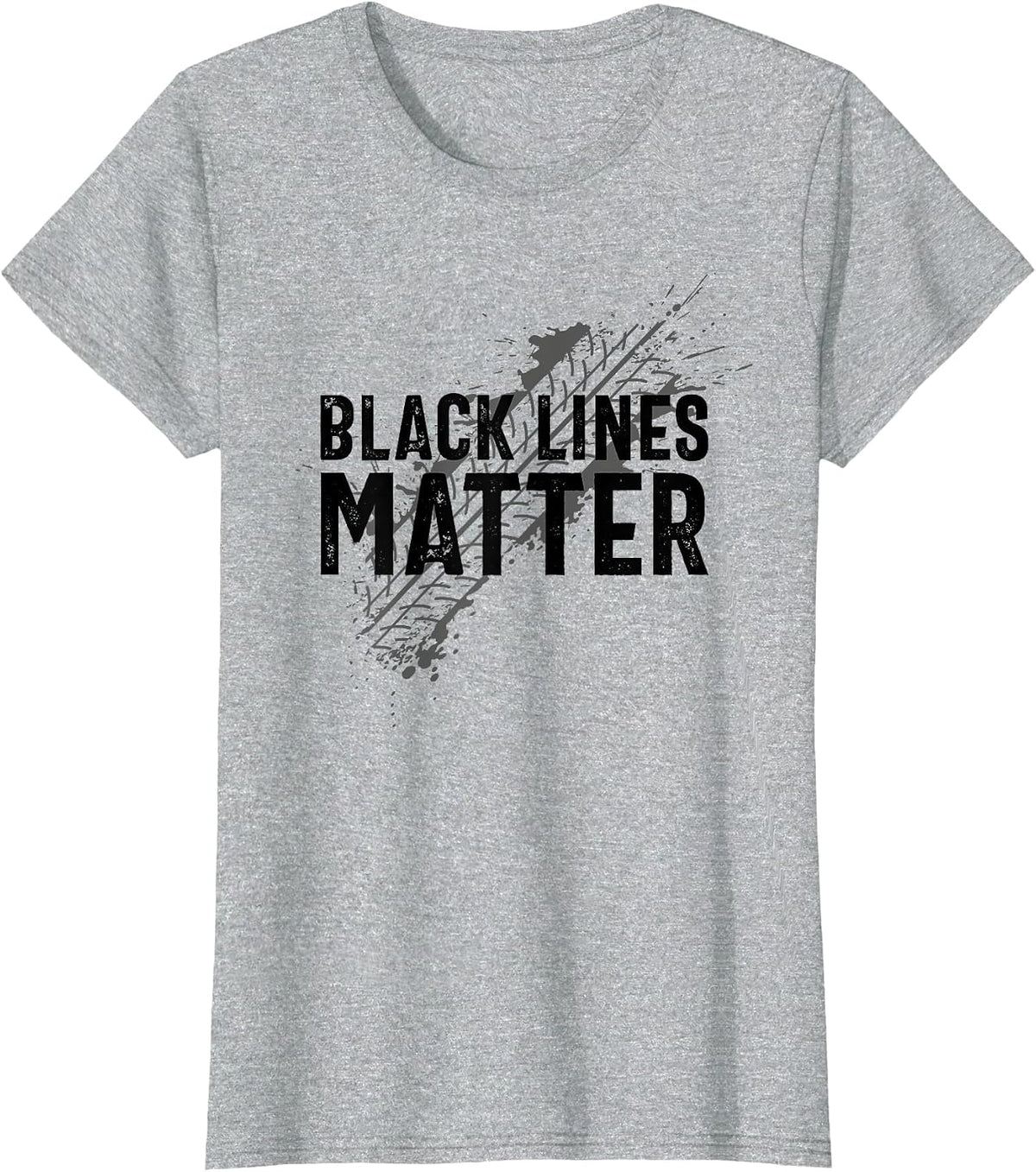 Black Lines Matter Drag Racing T-Shirt - Heather Grey