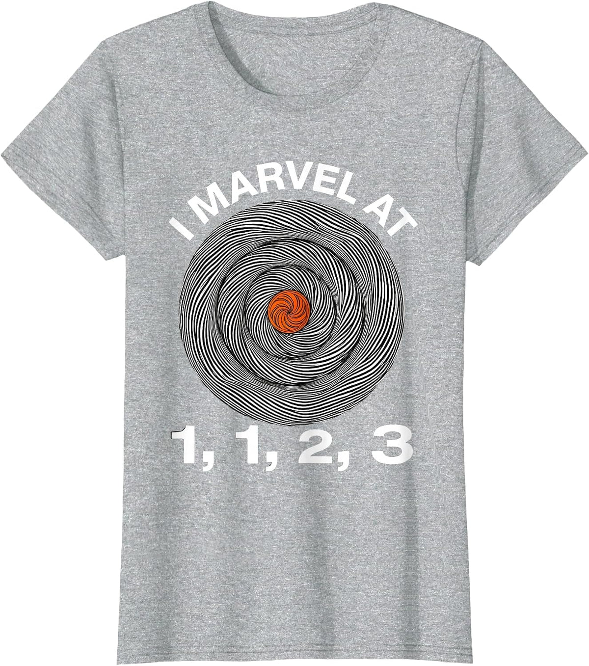 I Marvel At 1, 1, 2, 3 Op Art Moire Math Lover Geometry T-Shirt - Heather Grey
