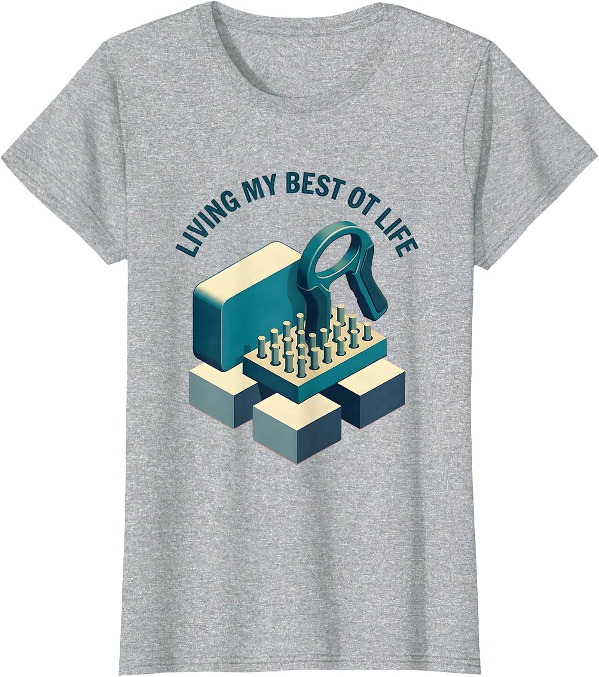 Women's Living My Best OT Life Occupational Therapy Design T-Shirt - Heather Grey