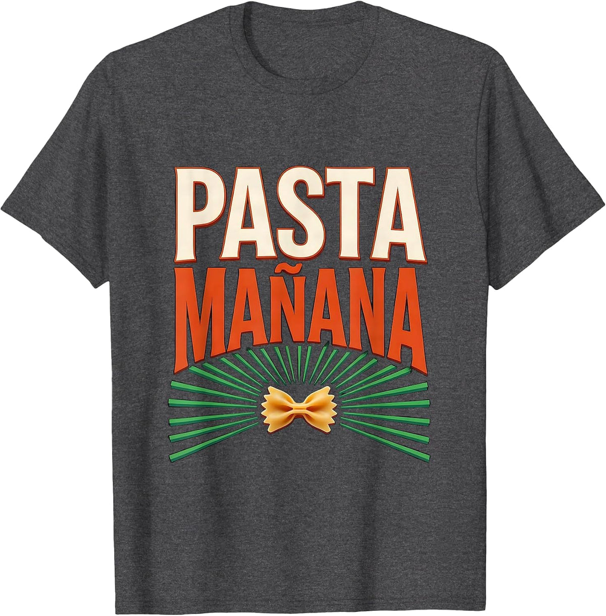 Men's Pasta Mañana Funny Spanish Pun Cinco De Mayo Party Humor T-Shirt - Dark Heather Grey