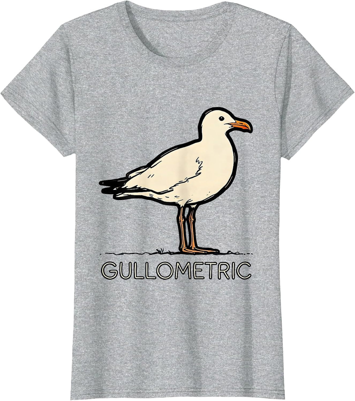 Women's Gullometric Funny Bird Pun Math Teacher Geometry Humor T-Shirt - Heather Grey
