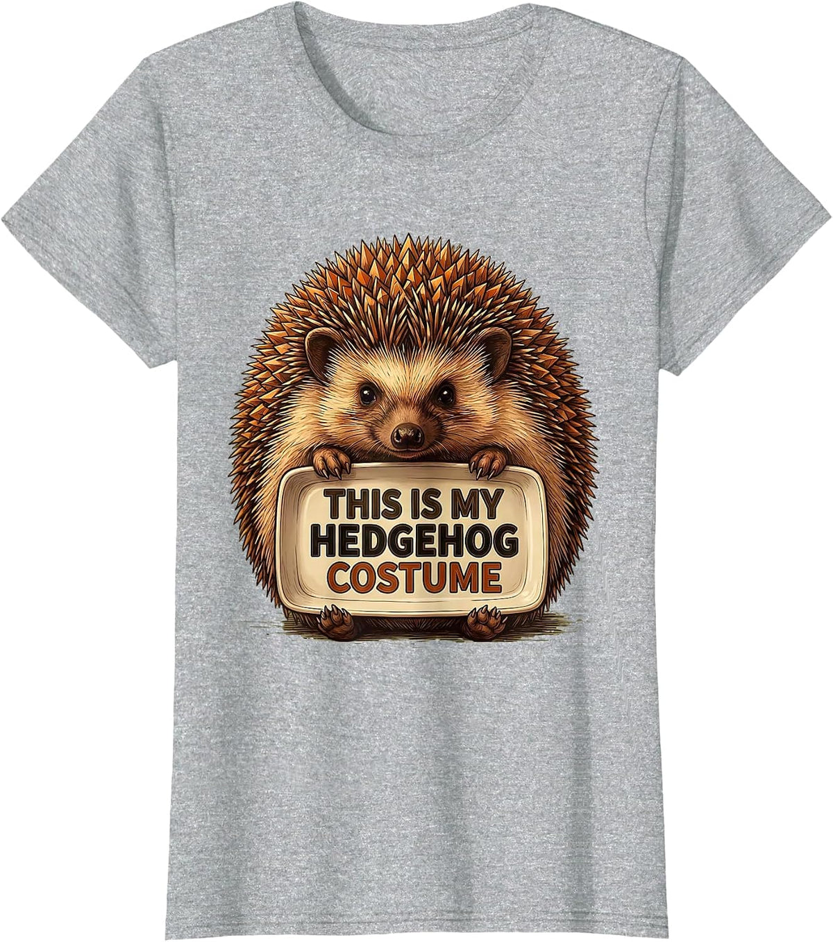 This Is My Hedgehog Costume Funny Halloween Lazy Costume T-Shirt - Heather Grey