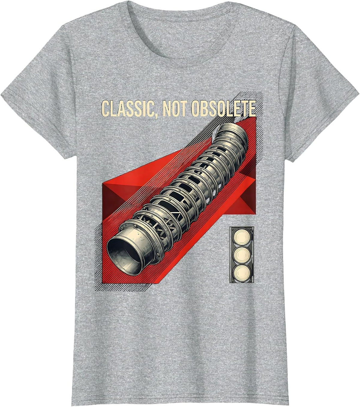 Women's Classic Not Obsolete Vintage Muscle Car Racing Drag Strip T-Shirt - Heather Grey