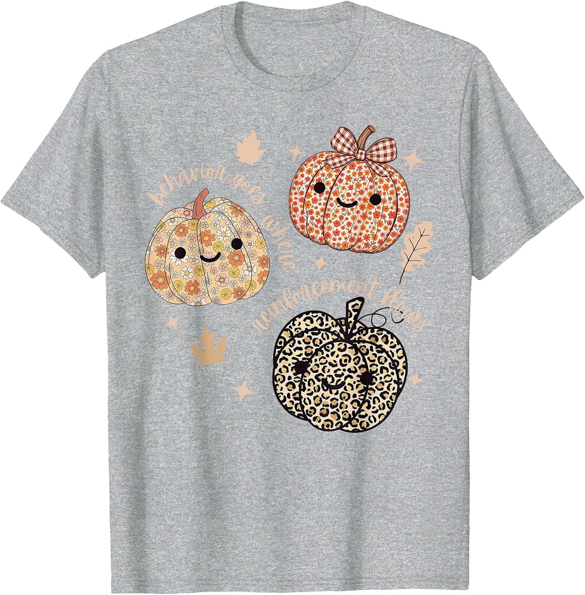 Neurodiversity Inclusion Fall Flower Pumpkin Autumn Autism T-Shirt - Heather Grey