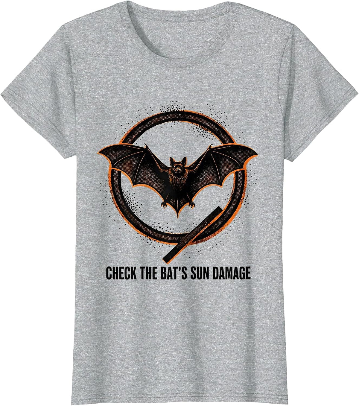 Check The Bat's Sun Damage Funny Dermatology Esthetician T-Shirt - Heather Grey