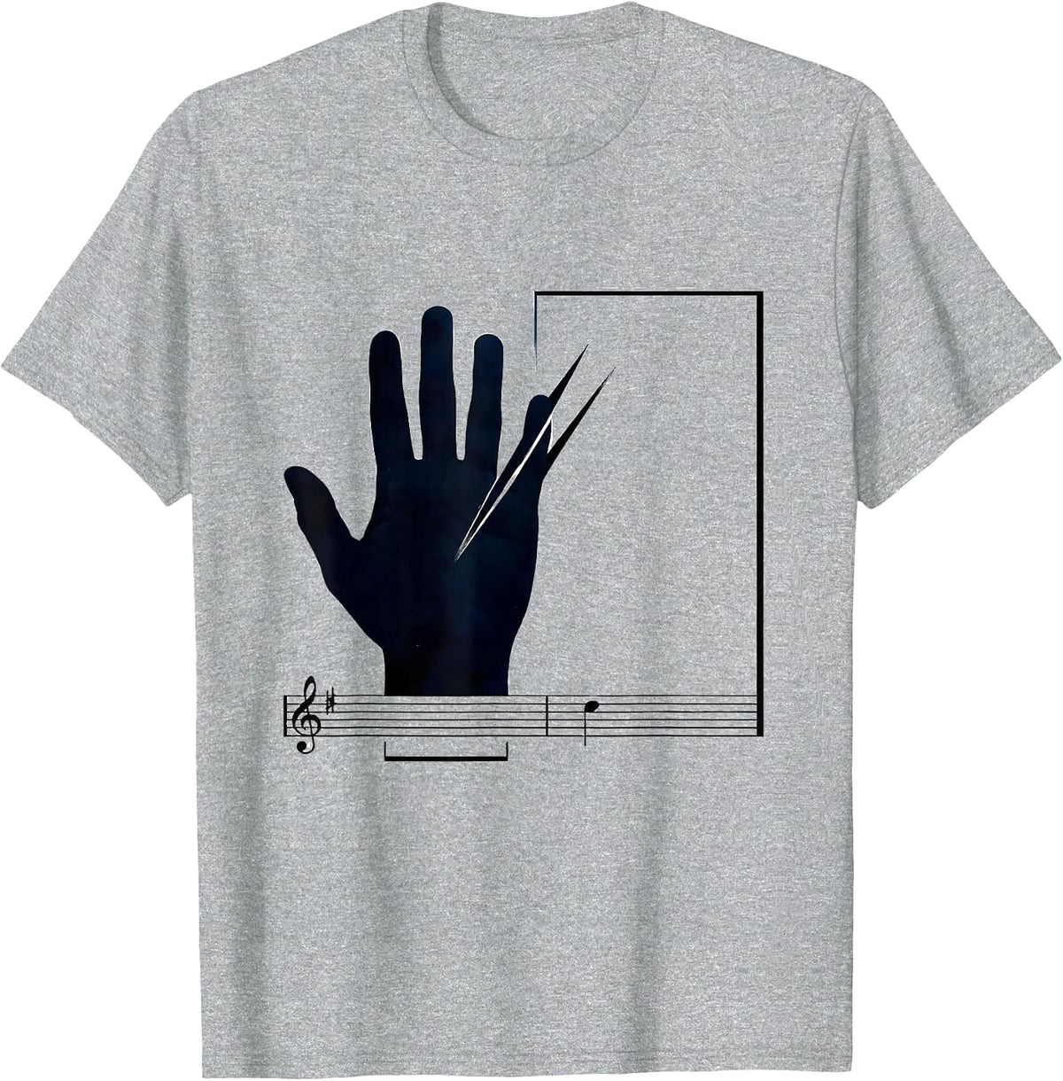 Men's Music Symbol Humor Editorial Conceptual Musician Gift T-Shirt - Heather Grey