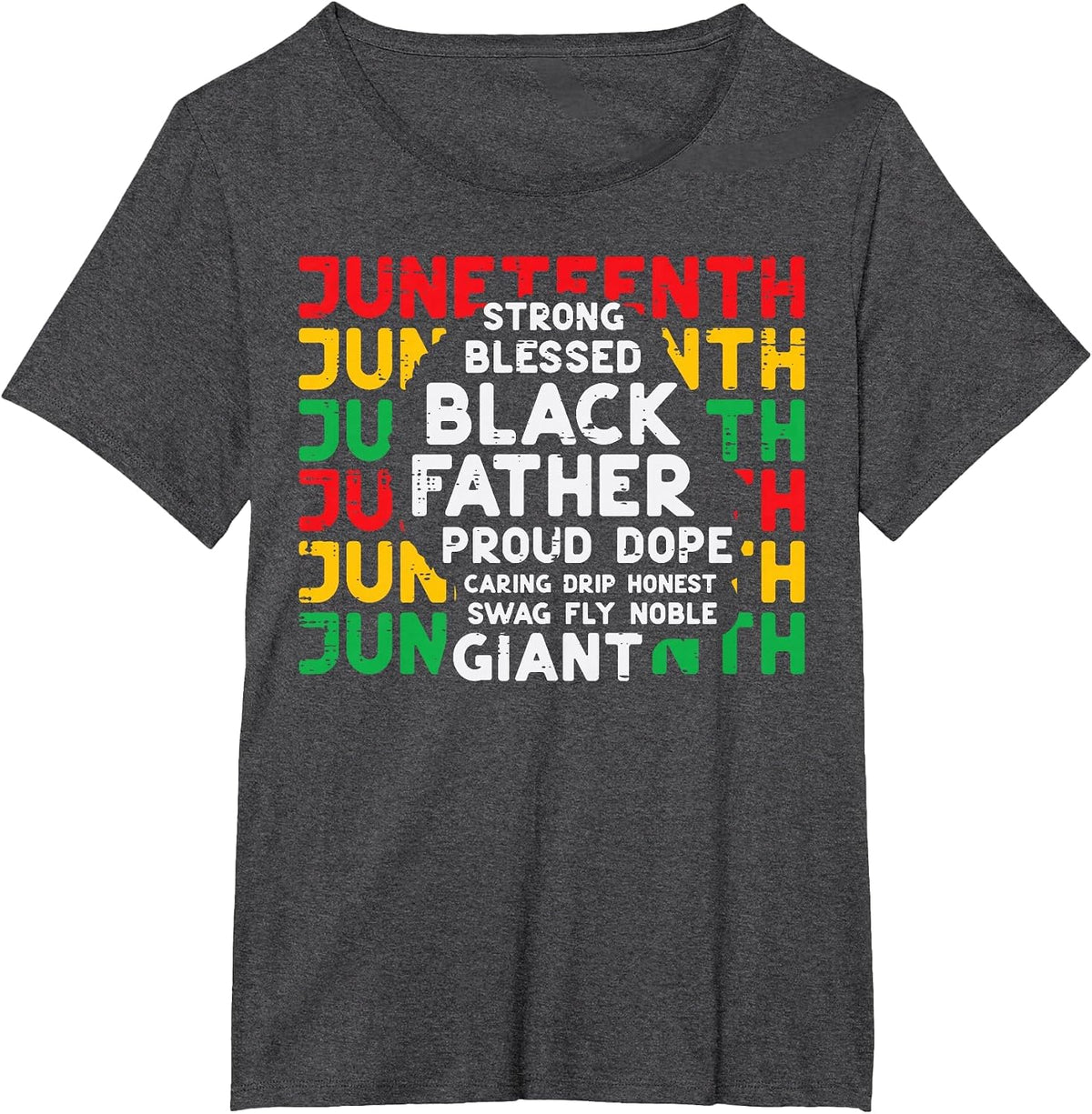 Juneteenth Black Fathers Day Dad Black African June 19th Men T-Shirt - Dark Heather Grey