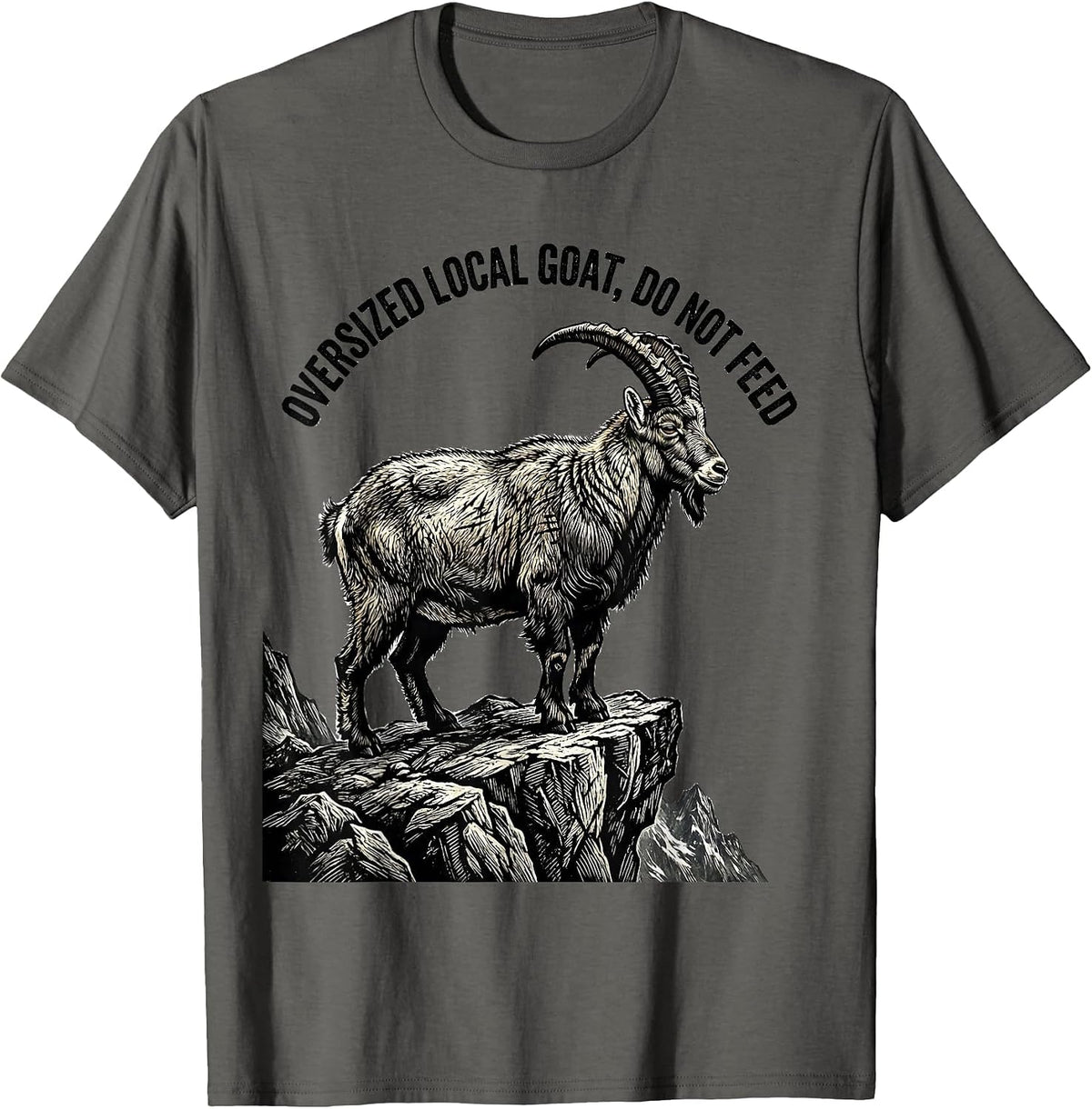 Oversized Local Goat Do Not Feed Vintage National Park T-Shirt - Asphalt Grey