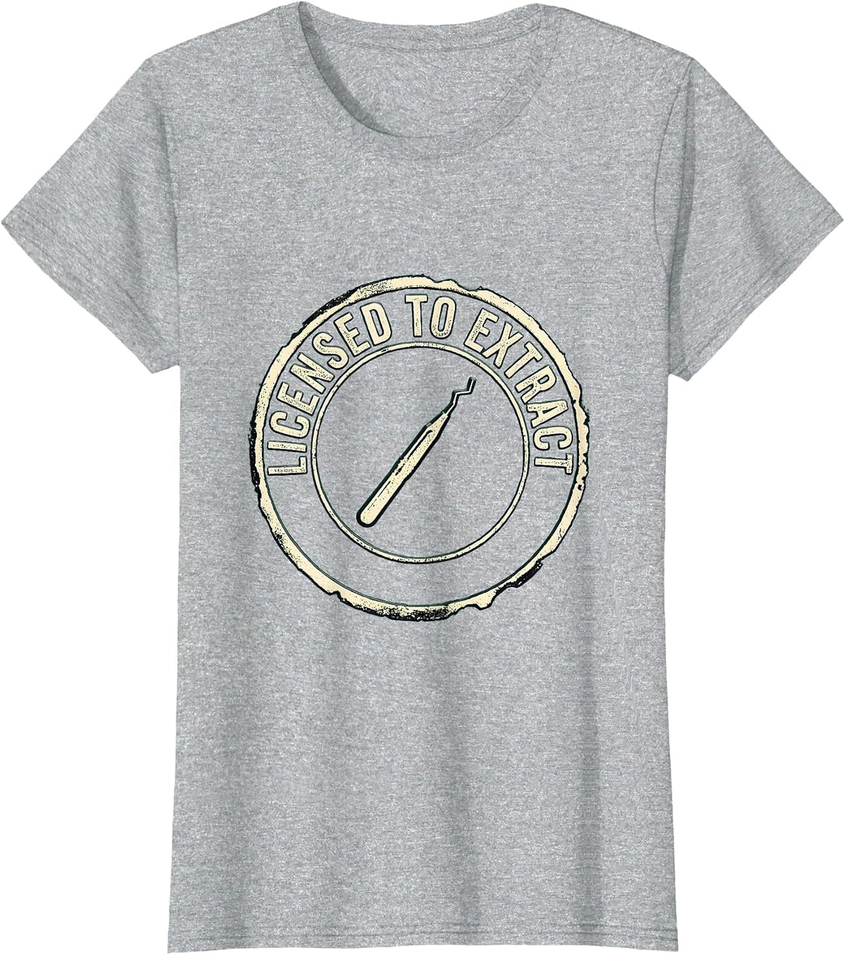 Women's Licensed To Extract Rubber Stamp Esthetician Skincare T-Shirt - Heather Grey