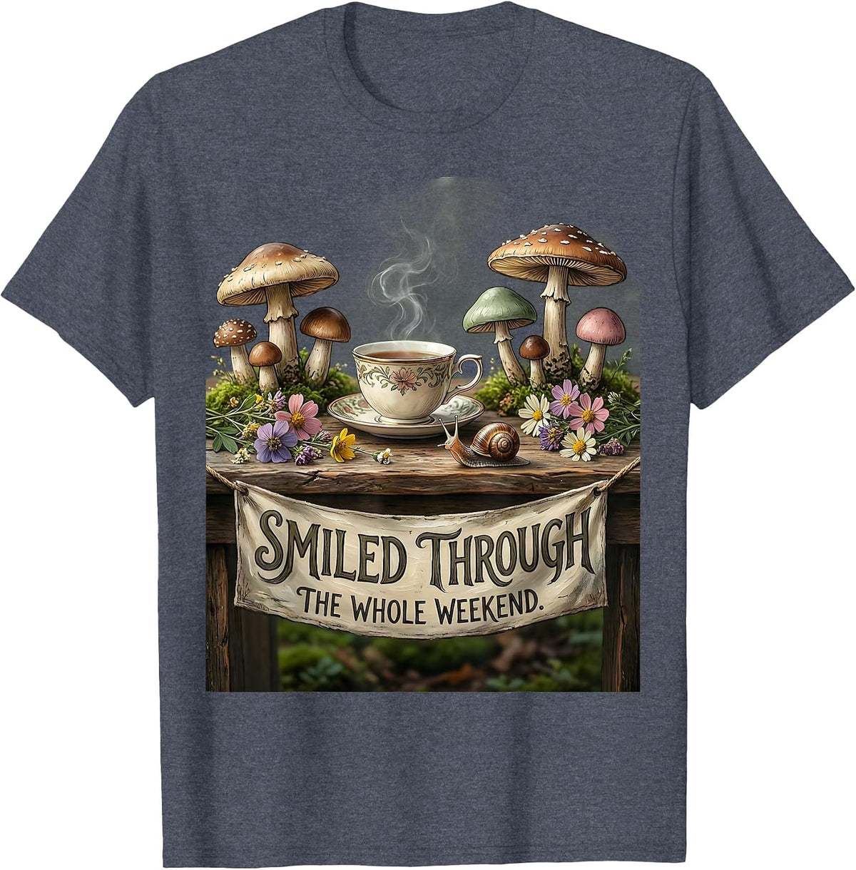 In-Law Life Smiled Through the Whole Weekend T-Shirt - Heather Blue