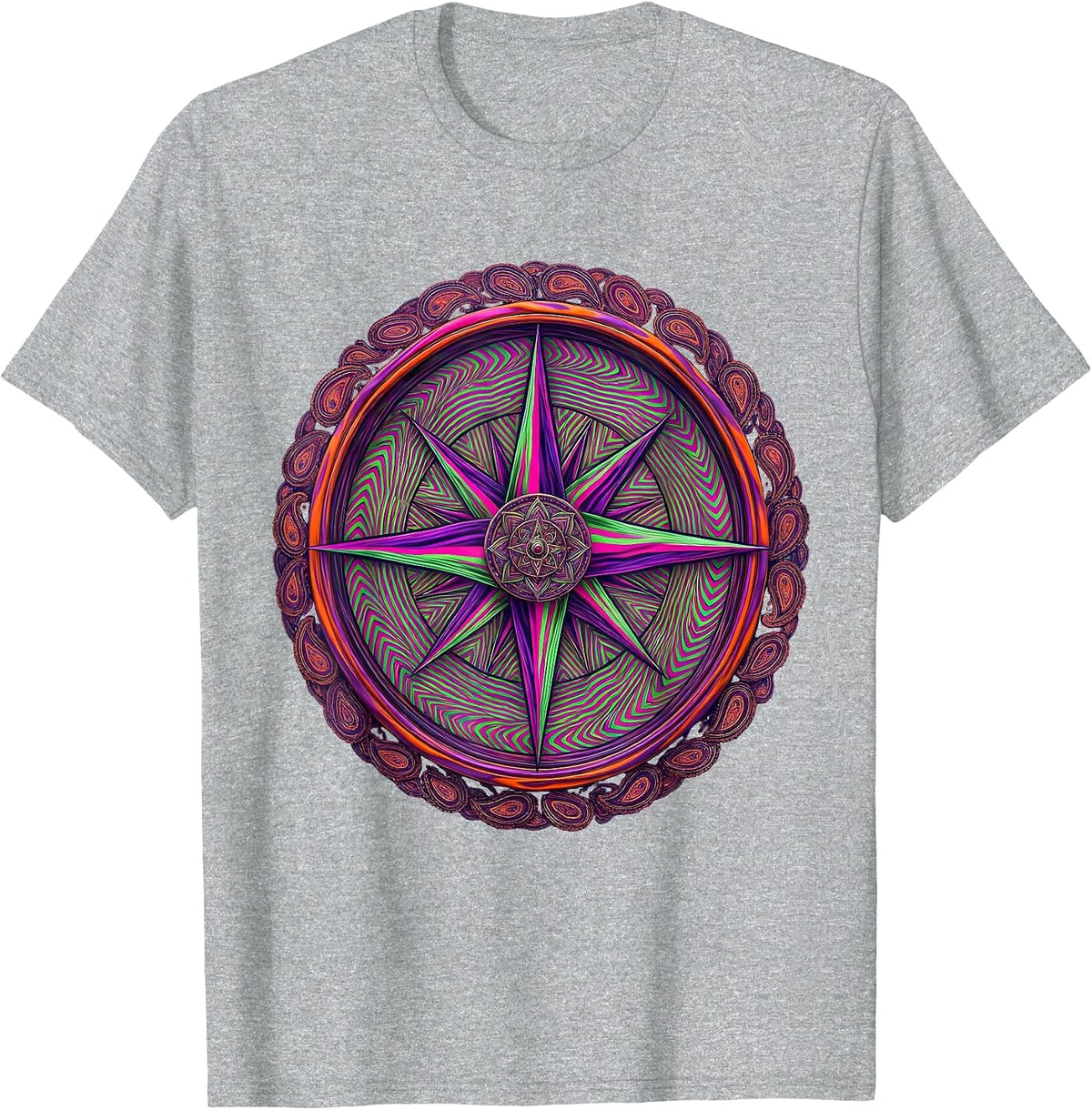 Men's Neurodiversity Spinning Compass Illustration T-Shirt - Heather Grey