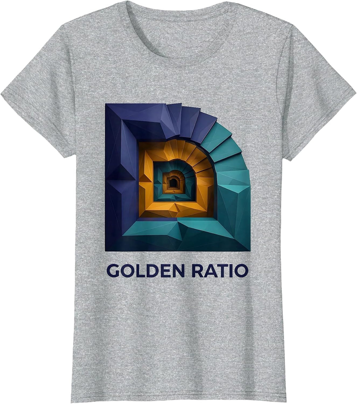Women's Golden Ratio Low Poly Sacred Geometry Math Enthusiast Gift T-Shirt - Heather Grey
