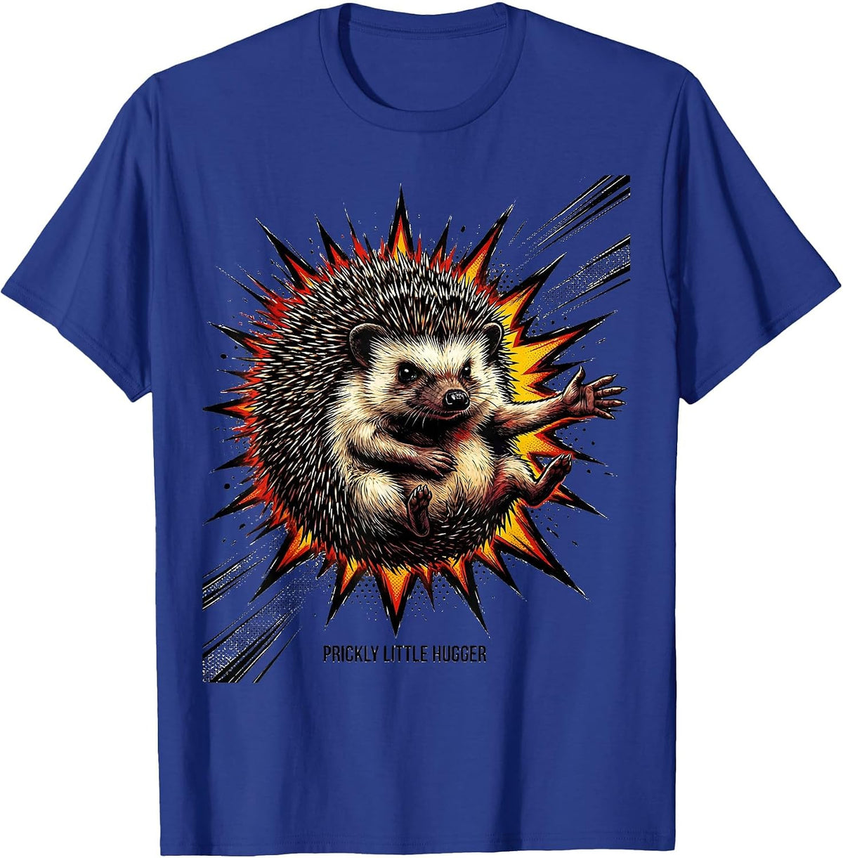 Prickly Little Hugger Cute Hedgehog Animal Lover Gift T-Shirt - Royal Blue