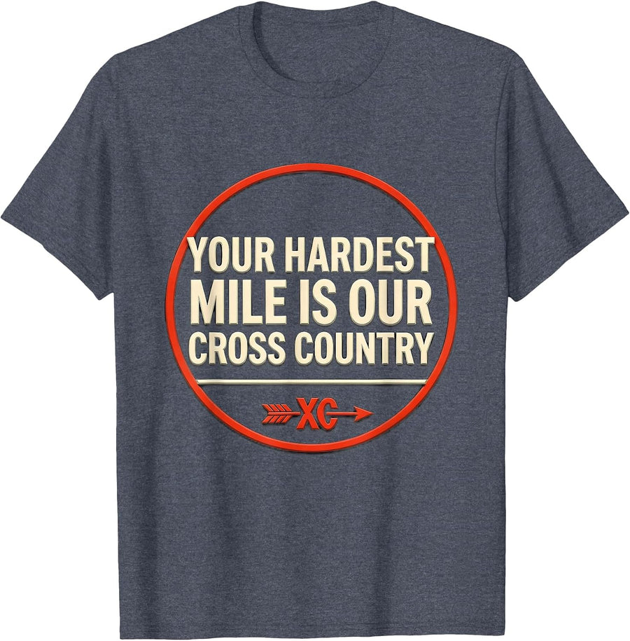 Your Hardest Mile Is Our Cross Country Funny Cross Country T-Shirt - Heather Blue