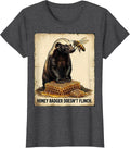 Women's Honey Badger Doesn't Flinch Vintage Funny Animal Lover T-Shirt - Dark Heather Grey