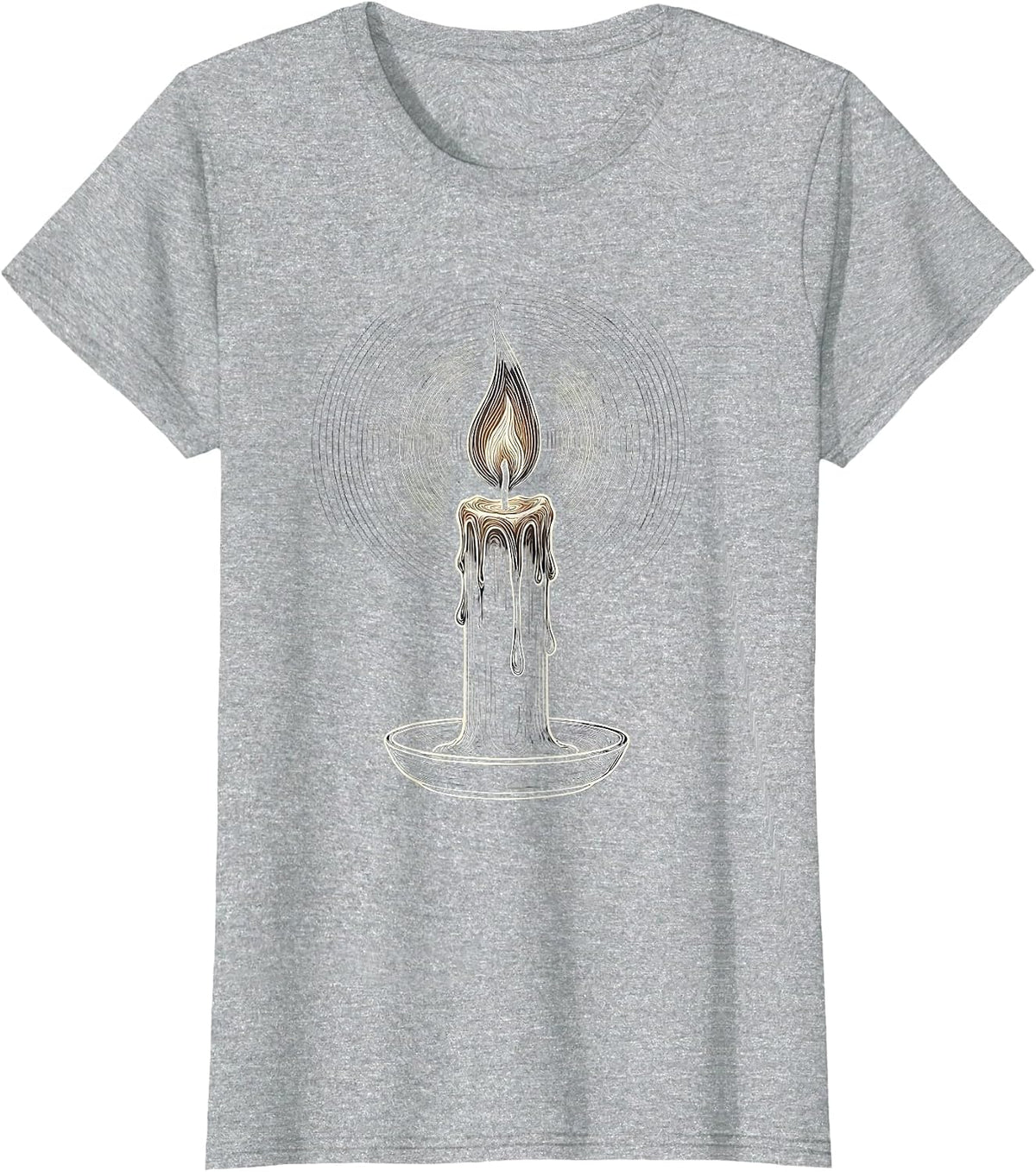 Women's Mental Health Matters Lone Candle Flame Design T-Shirt - Heather Grey