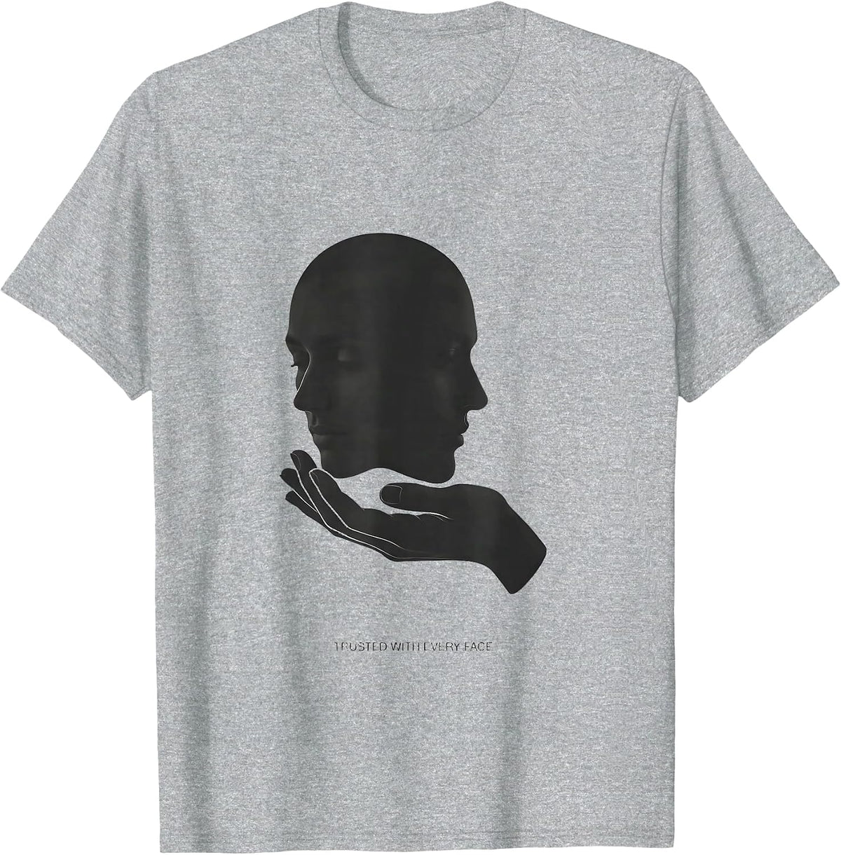 Men's Trusted With Every Face Minimalist Esthetician Gift T-Shirt - Heather Grey