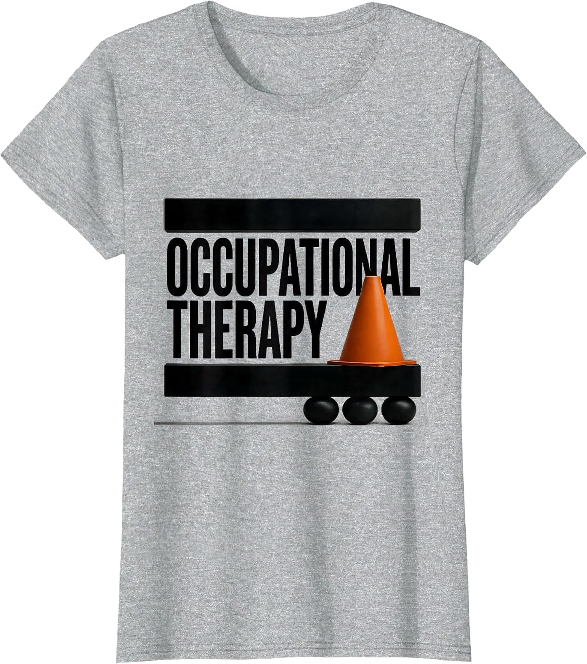 Women's Occupational Therapy Brutalist Graphic OT Therapist Work T-Shirt - Heather Grey