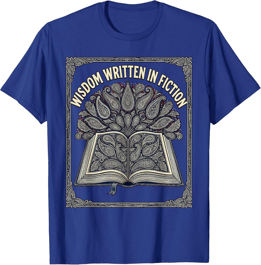 Book Character Teacher Wisdom Written in Fiction T-Shirt - Royal Blue