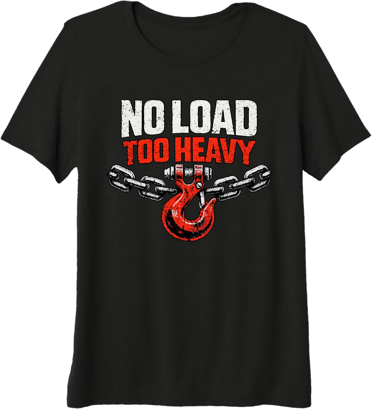 No Load Too Heavy Tow Hook Design Premium Tri-Blend T-Shirt - Black