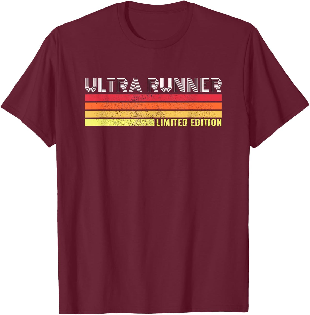 Ultramarathon Ultra Running Retro Marathon Ultra Runner T-Shirt - Burgundy