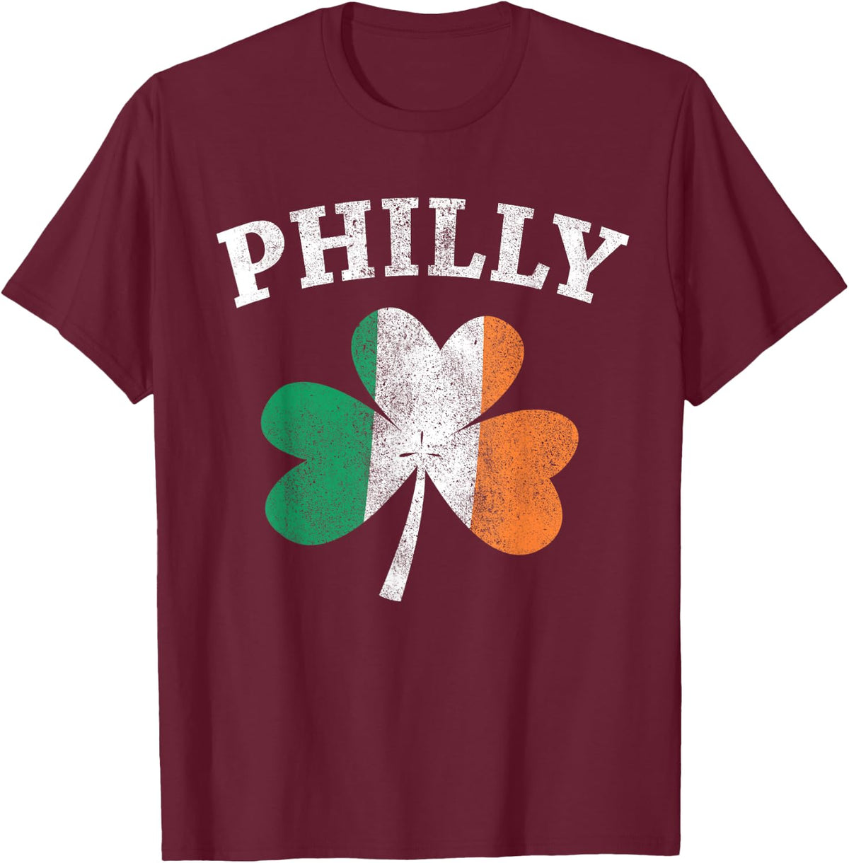 Philly Irish Flag Shamrock T-Shirt I St. Patrick's Day Gift T-Shirt - Burgundy